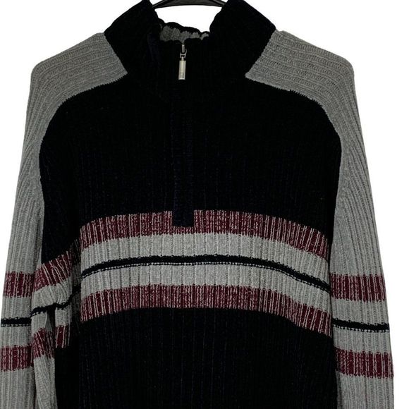 Maxini Mens Chenille Pullover 1/4 zip Rib Sweater Vintage M 2935 EUC - Picture 6 of 6